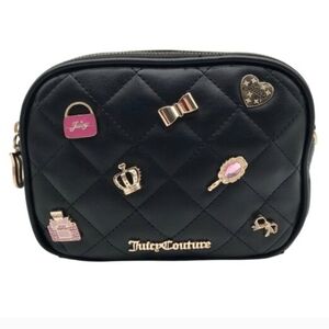 Juicy Couture Black Quilted Crossbody Camera Bag
